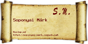 Soponyai Márk névjegykártya
