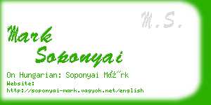 mark soponyai business card